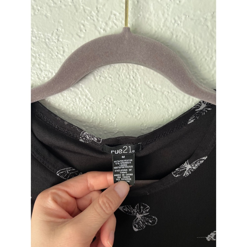 Rue21 Black Mini Dress with White Butterfly Print - Picture 6 of 6